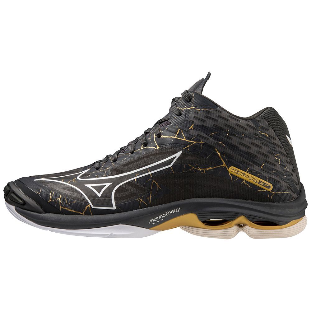Black / Gold Mizuno Wave Lightning Z7 Mid | CTDIQZ417