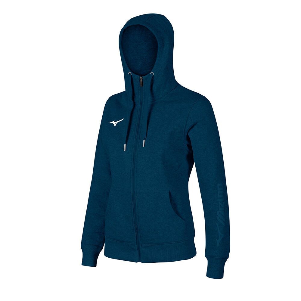 Blue Mizuno Sweat Fz Hoodie | HWSTPO629