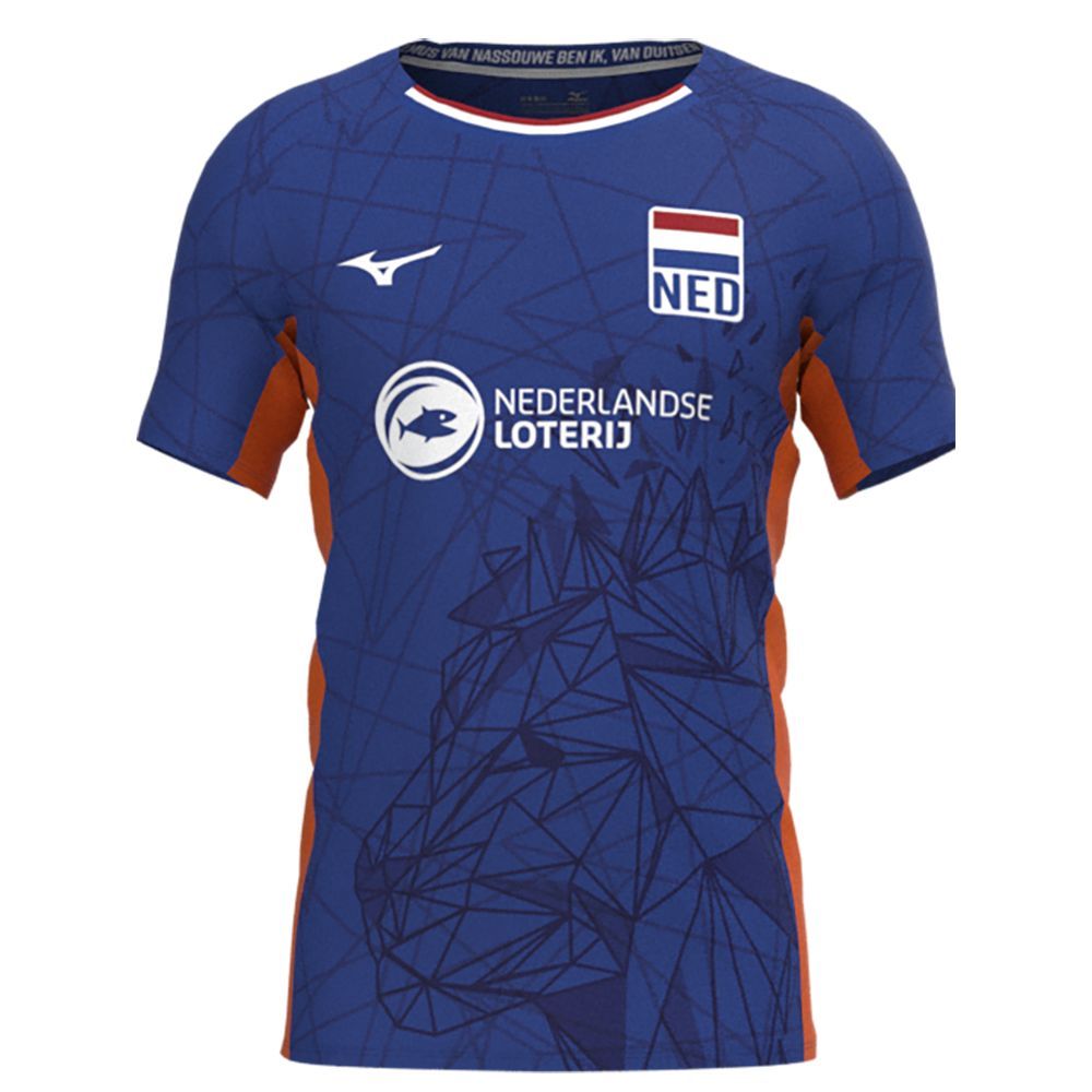 Blue / Blue Mizuno Nevobo Volleyball Match Blue Shirt | SMOHXP385