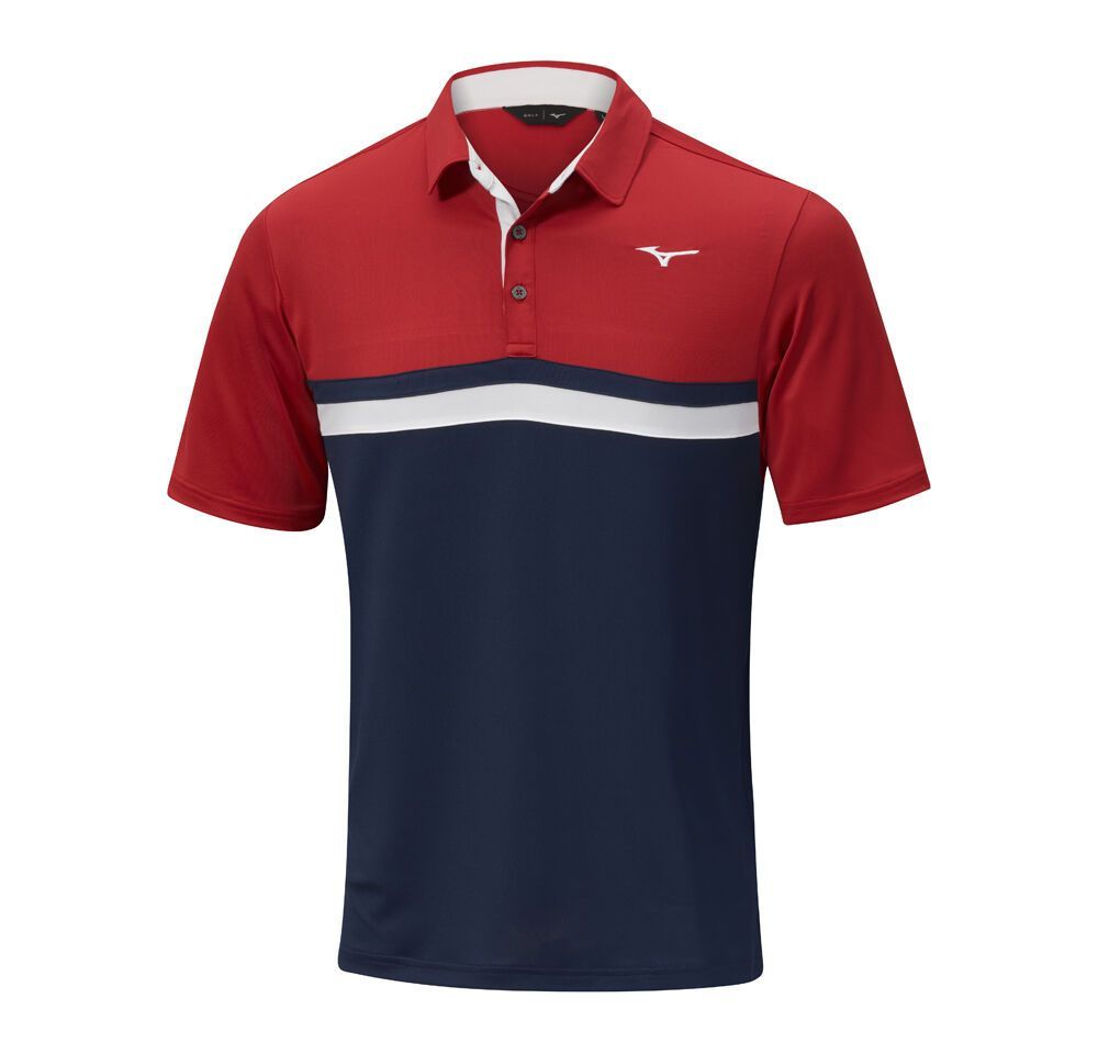 Blue / Red Mizuno Quick Dry Horizon Polo | FERQHI508