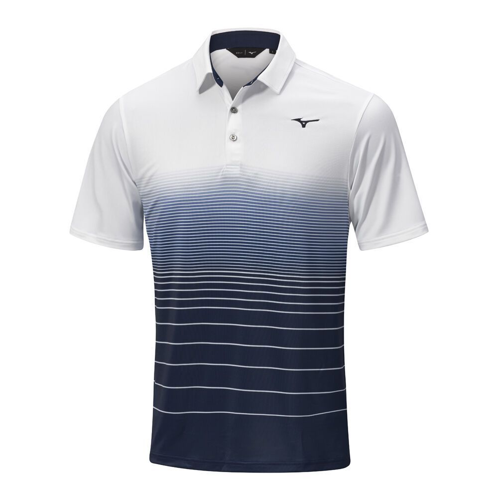 Blue / White Mizuno Quick Dry Mirage Polo | CFQMSP347