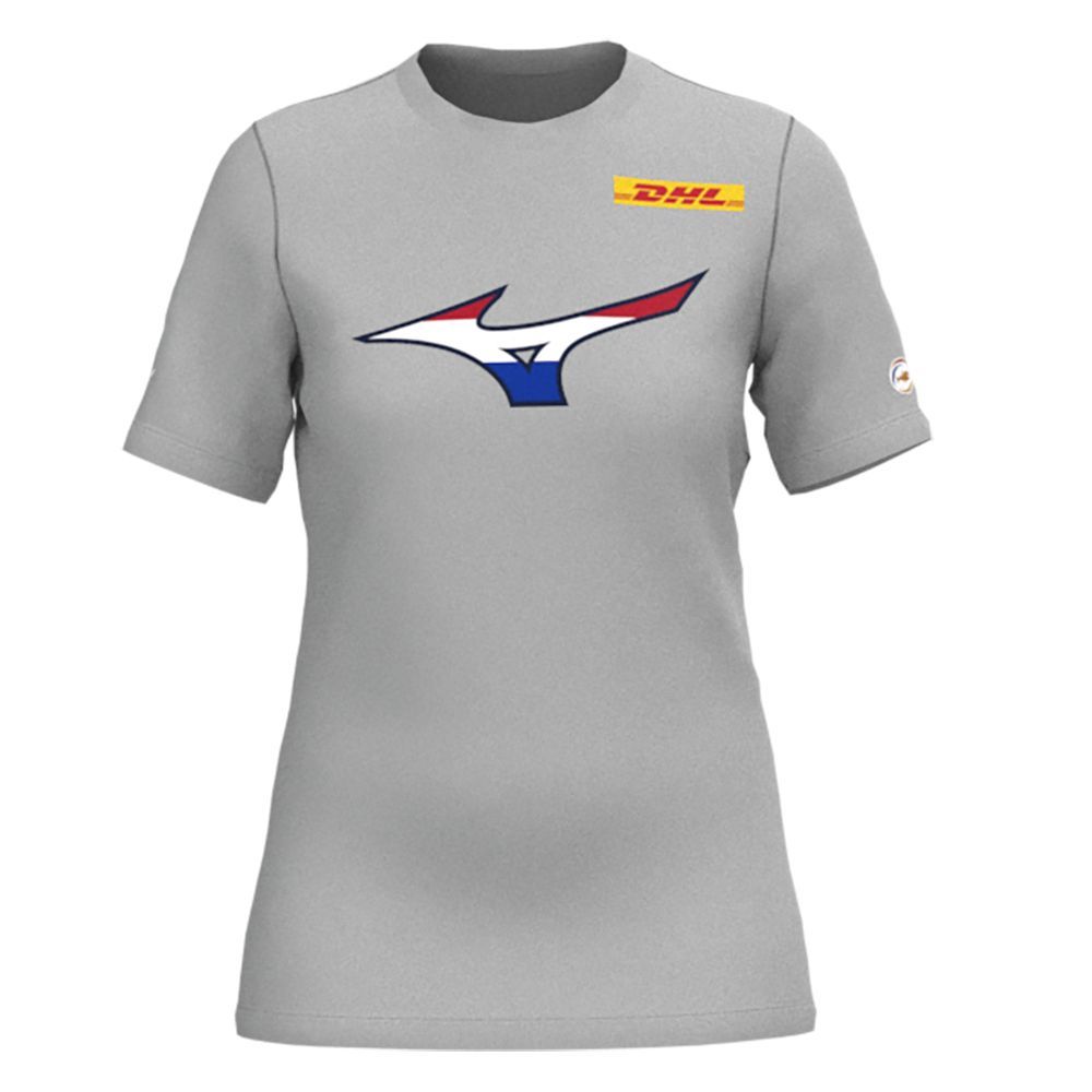 Grey Mizuno Nevobo Nederland T-shirt | GUQRNF065
