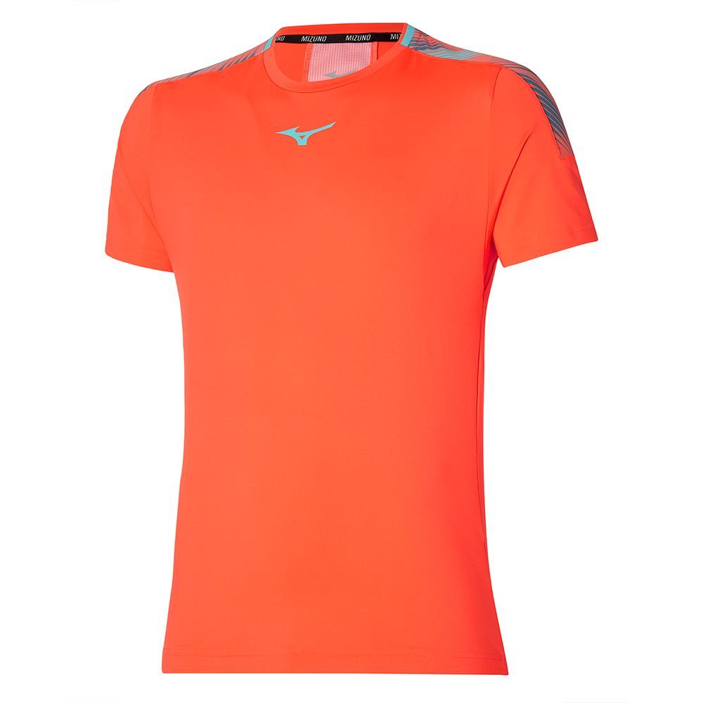 Grey / Green Mizuno Shadow Tee | EUWNOD421