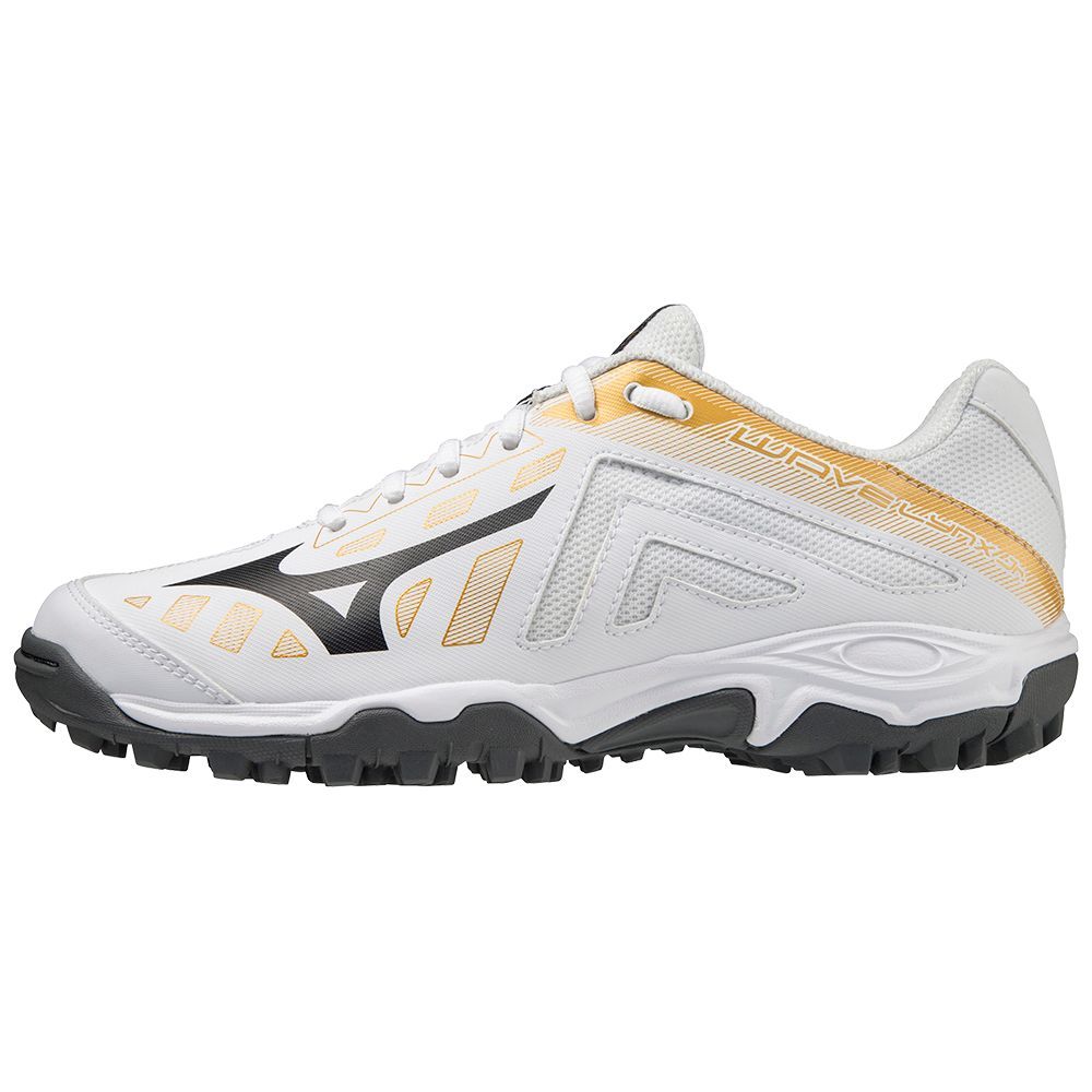 White / Gold Mizuno Wave Lynx Junior | NXKFZG274