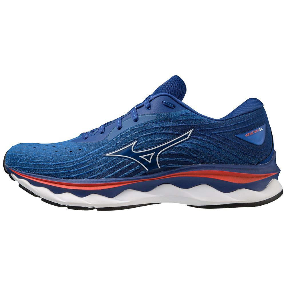 White / Pink Mizuno Wave Sky 6 | JBGYCL038